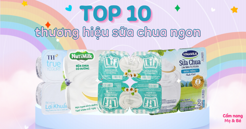 Các loại sữa chua TH True Milk phổ biến dành cho mẹ và bé, bao gồm không đường, ít đường, có đường và men sống